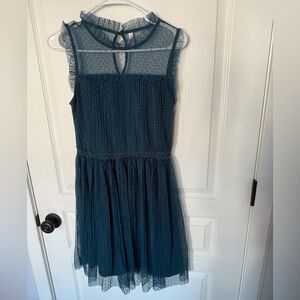 Xhilaration Blue Sheer Midi Dress